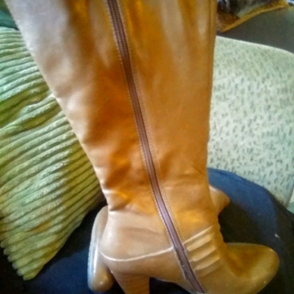Brown knee high boots